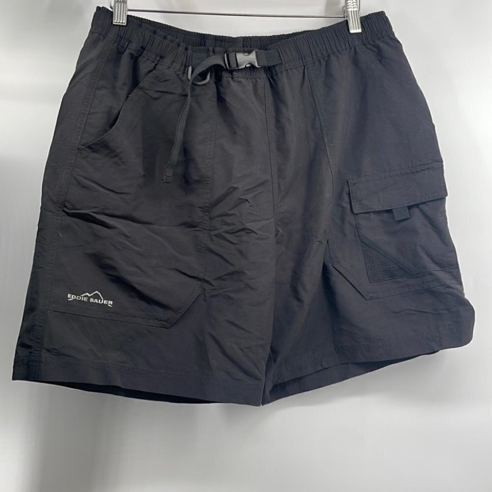 Eddie Bauer Shorts Amphib Black Hiking Outdoor Water Shorts Sz Lg nwt